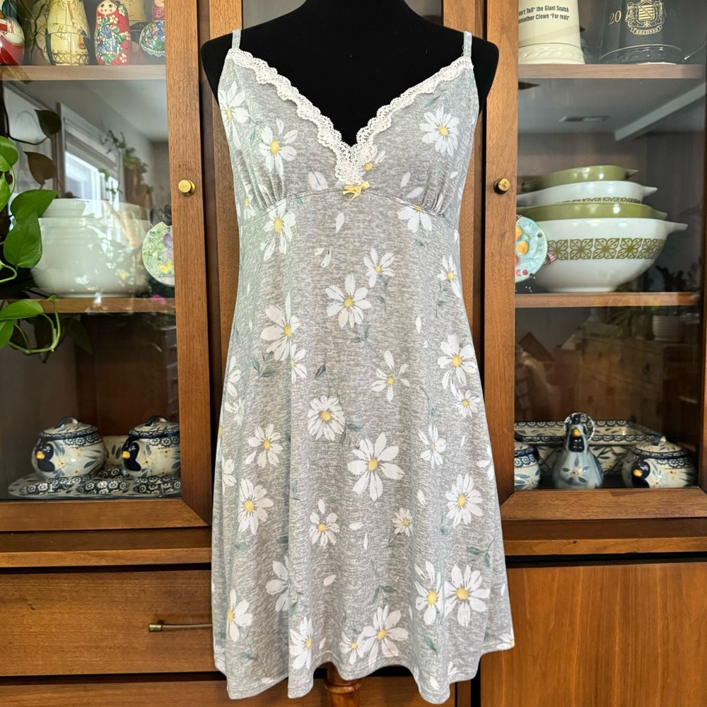 Laura Ashley Gray and Yellow Pajama Set